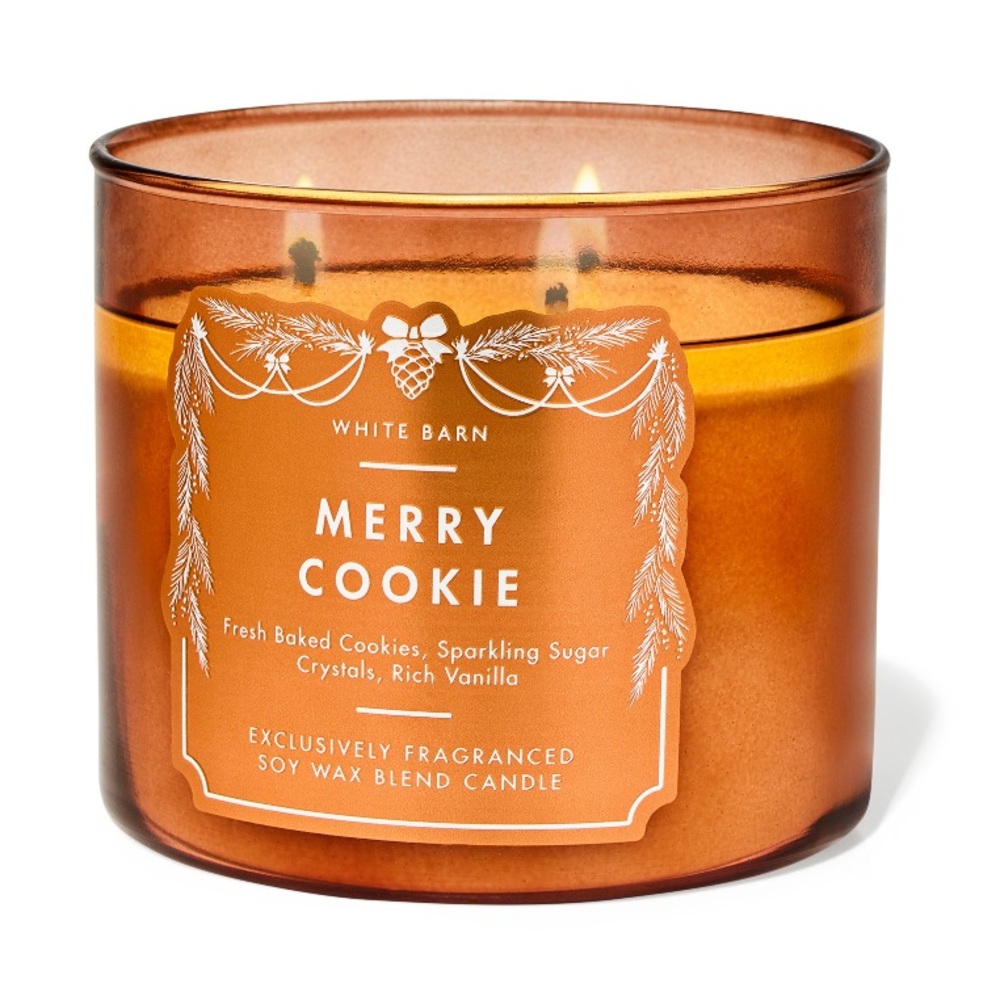 “Merry Cookie” 3-Wick Candle by Bath & Body Works, 14.5 oz / 411 g, NWT on base